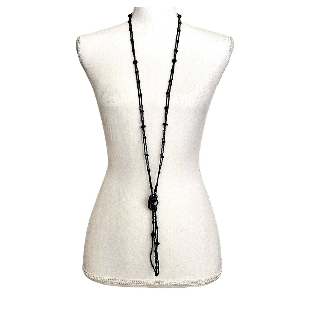Gorgeous Vintage 59in L Dainty Beaded Flapper Girl Necklace, Multi Ways To Wear